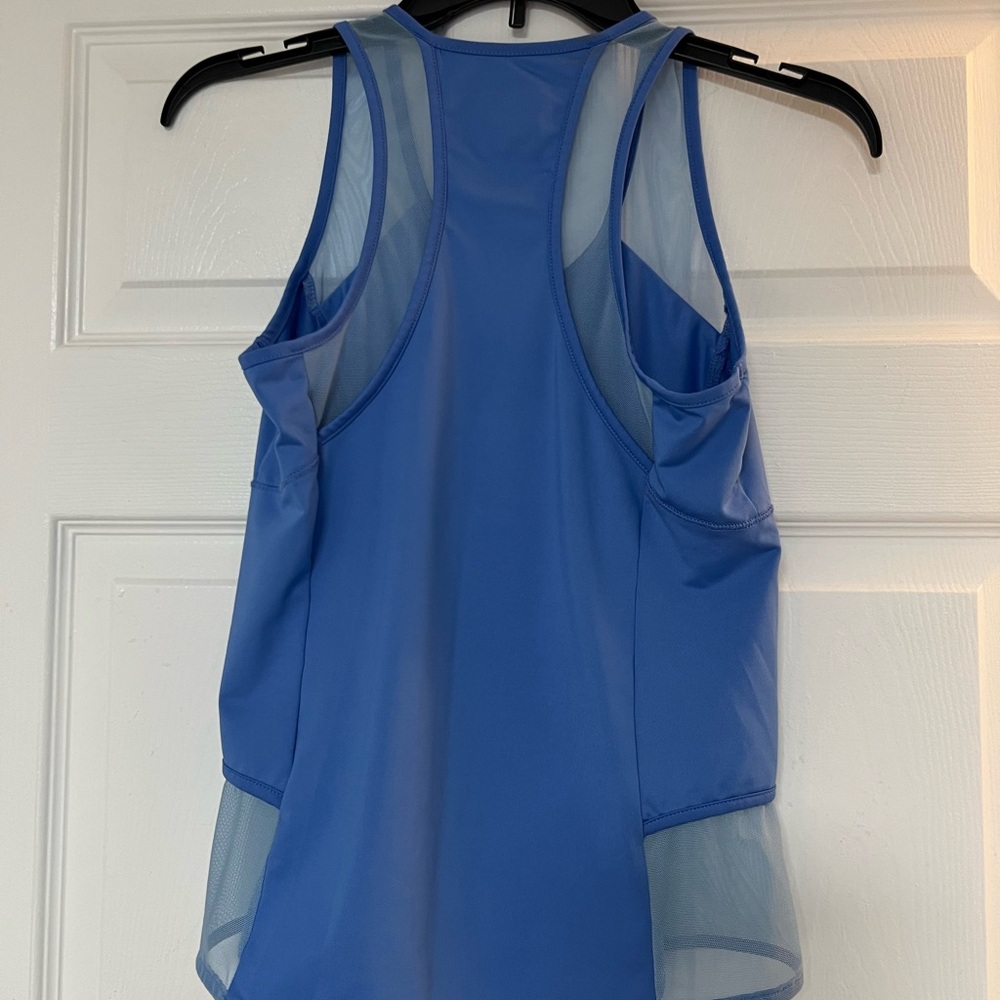 Lucky in Love Sky Blue Mesh Tank - Picture 6 of 6